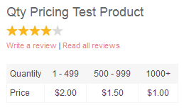 Quantity Pricing Sample