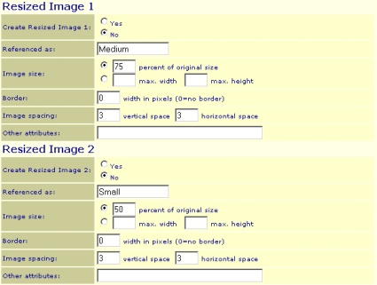 Configure automatic image thumbnail creation