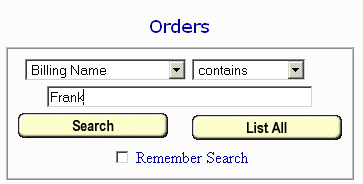 Searchable Orders Database